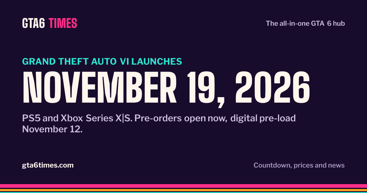 GTA6 Times: GTA 6 countdown, news, prices and trailers